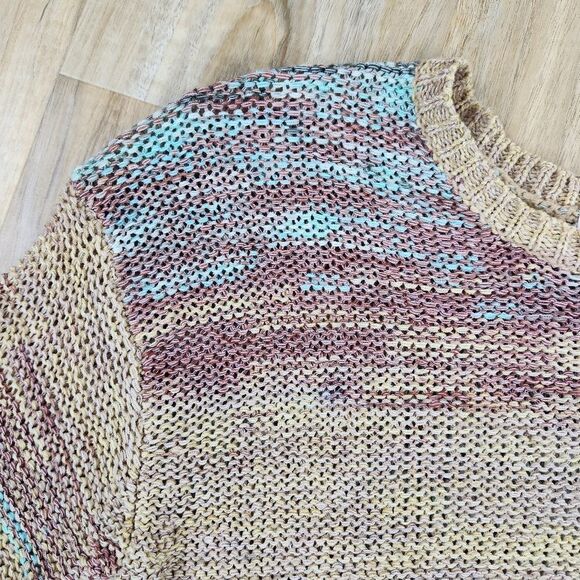 💛Forever 21 Contemporary Variegated Multicolor Lightweight Knit Sweater Medium - Picture 5 of 9